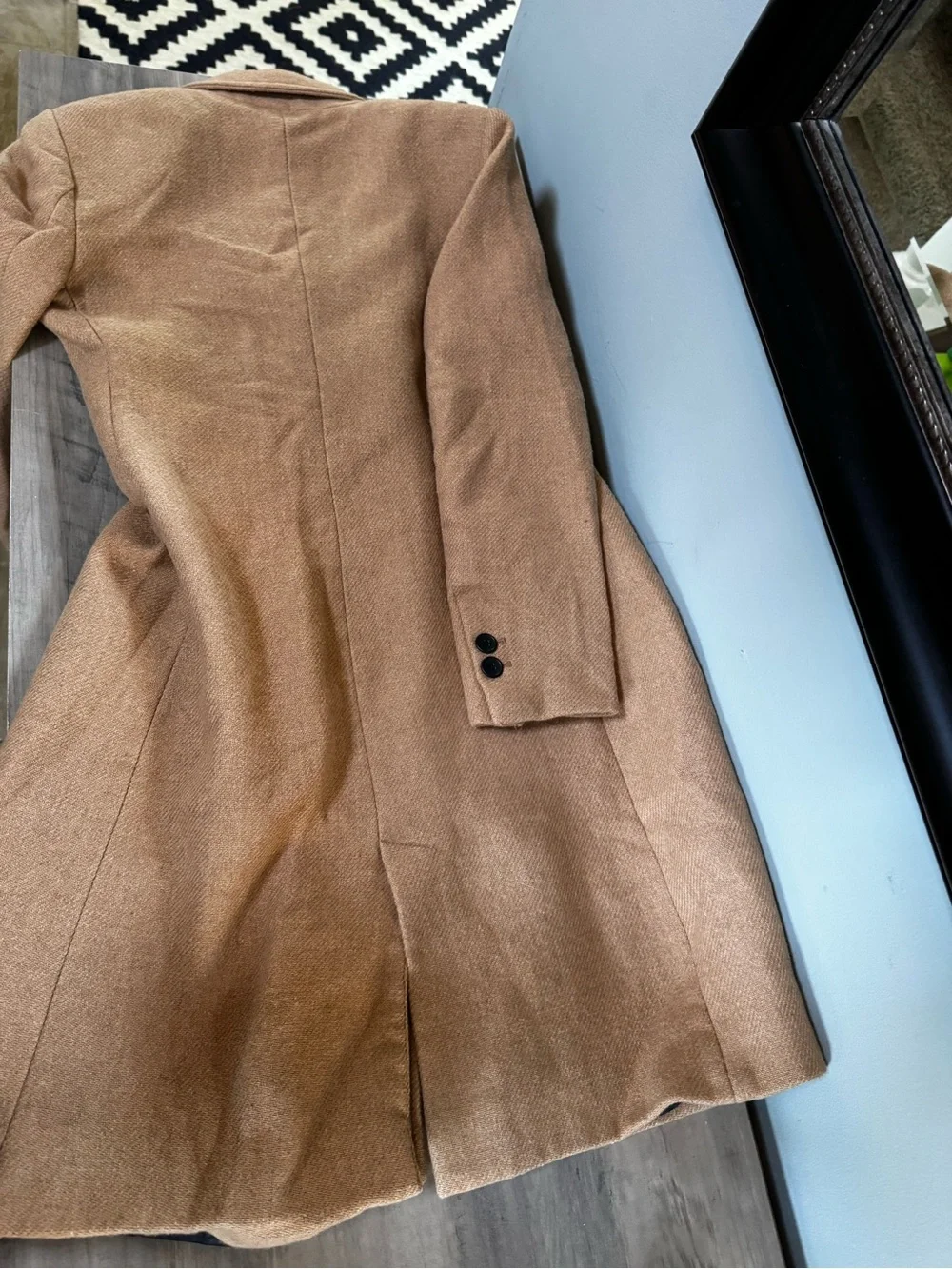 Zara Camel Single-Breasted Tailored Coat - Picture 7 of 7
